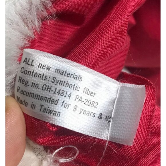 Vtg Anco 18" Porcelain Doll Karen Red Velvet Faux Fur Winter Outfit with Stand - Picture 12 of 13